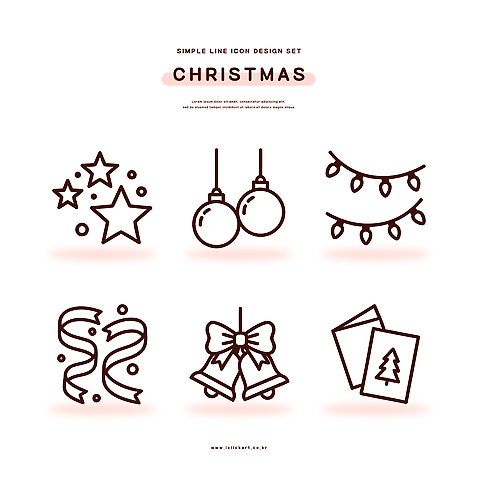 디자인 별 리본 크리스마스 겨울 일러스트 전구 선물 장식 크리스마스트리 축제 종 심플 국내일러스트 AI파일 자연요소 계절 기념일 파일형식 벡터