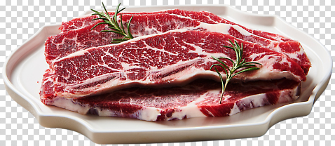 식기 음식 컨셉 식재료 육류 소고기 허브 생태계 파일형식 한우 갈비 접시 로즈메리 요리 신선 마블링 식사 재료 자연 건강 고기요리 맛 편집이미지 PNG