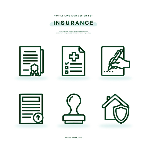 아이콘 디자인 그래픽 도장 라인아이콘 문서 심플 서명 보험 계산서 건강보험 2D아이콘 AI파일 파일형식 벡터
