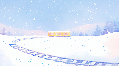 JPG 나무 여행 이동 설경 겨울 곡선 일러스트 자연 하늘 산 눈꽃 풍경 노란색 평화 기차 추위 대기 조용 기차역 국내일러스트 AI일러스트 AI콘텐츠 식물 계절 선 육상교통 컬러 컨셉 대중교통 눈_날씨 역 생태계 파일형식