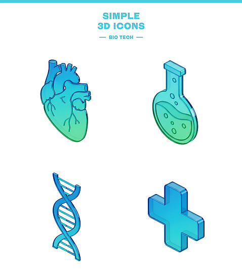 PSD 아이콘 과학 의학 생명 생물 기술 건강 실험 3D아이콘 심장 DNA 생명공학 심볼 비커 생명과학 실험기구 장기_의학 파일형식