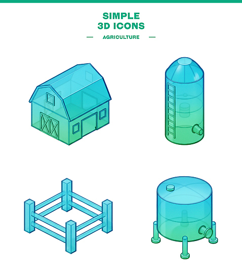 PSD 아이콘 디자인 농업 건물 그래픽 3D아이콘 농장 목장 구조물 수조 물탱크 저장소 건축물 건축 산업 파일형식