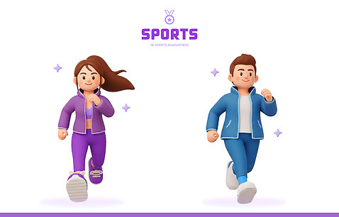 PSD 편집이미지 캐릭터 여자 남자 스포츠 운동화 모션 청소년 3D캐릭터 건강 운동복 달리기 운동 귀여움 즐거움 편집3D 옷 감정 신발 컨셉 사람 3D 파일형식