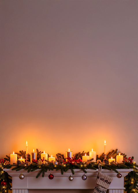 JPG 편집이미지 크리스마스장식 크리스마스 겨울 촛불 가족 장식 축제 휴일 편안함 벽난로 오너먼트 편집실사 AI포토 AI콘텐츠 계절 기념일 초 관계 감각 CG 파일형식