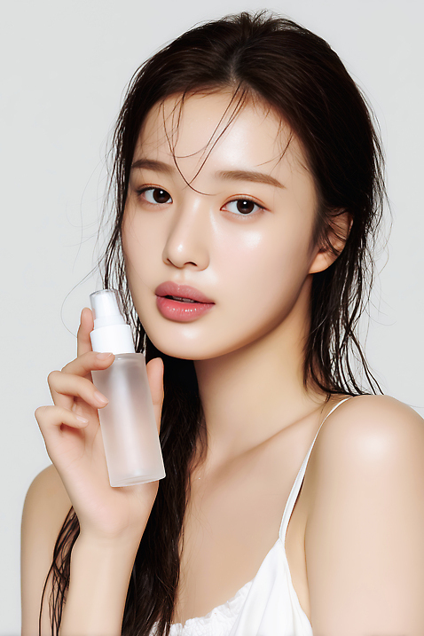 JPG 편집이미지 여자 포즈 건강 청춘 뷰티 화장품 촉촉함 상품 피부 피부관리 스킨케어 의료성형뷰티 스타일 수분_꽃가루 편집실사 AI인물포토 AI콘텐츠 컨셉 사람 신체부위 젖음 CG 파일형식 AI포토