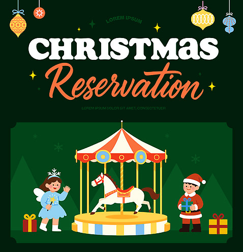 나무 템플릿 크리스마스 겨울 가족 요정 선물 장식 산타클로스 축제 놀이공원 즐거움 예약 사전예약 이미지템플릿 AI파일 식물 계절 기념일 감정 관계 테마파크 파일형식 벡터