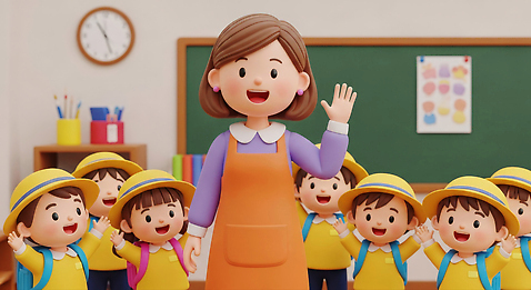 JPG 편집이미지 교육 행복 어린이 교실 모션 웃음 친구 학습 교사 유치원 유치원생 인사 그림 참여 상호작용 편집3D AI컴퓨터그래픽 AI콘텐츠 직업 감정 학교 관계 표정 사람 3D 예절 파일형식