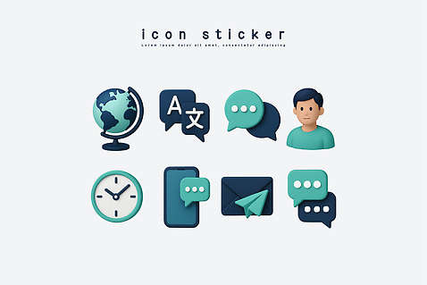 아이콘 컨셉 말하기 핸드폰 스마트기기 파일형식 스티커 디자인 소통 정보 대화 지구본 스마트폰 시간 문자 그림 표현 커뮤니케이션 그래픽 3D아이콘 PSD