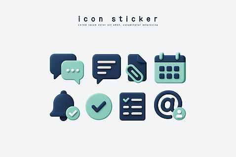아이콘 컨셉 파일형식 스티커 디자인 그래픽 메시지 계획 체크리스트 알림 소통 벡터 디지털 컬러 모양 3D아이콘 PSD