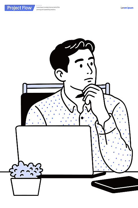 손 남자 화분 얼굴 포즈 생각 의자 일러스트 캐주얼 스마트폰 컴퓨터 사무실 필기구 업무 분위기 집중 책상 고민 국내일러스트 AI파일 옷 감정 가구 컨셉 비즈니스 문구용품 사람 신체부위 전자제품 핸드폰 스마트기기 작업 파일형식 벡터