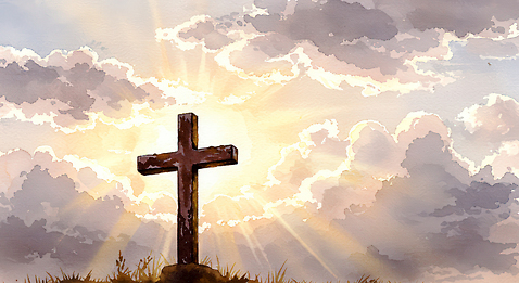 JPG 기독교 종교 십자가 일러스트 자연 하늘 생명 풍경 햇빛 평화 일출 희망 고요 일몰 기도 저녁 국내일러스트 AI일러스트 AI콘텐츠 감정 컨셉 태양 노을 야간 생태계 파일형식