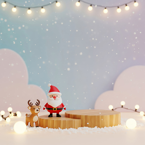JPG 나무 편집이미지 감정 인형 백그라운드 크리스마스 겨울 전구 사슴 장식 반짝임 산타클로스 귀여움 축제 분위기 이미지편집 AI컴퓨터그래픽 AI콘텐츠 식물 계절 기념일 컨셉 포유류 모션 파일형식
