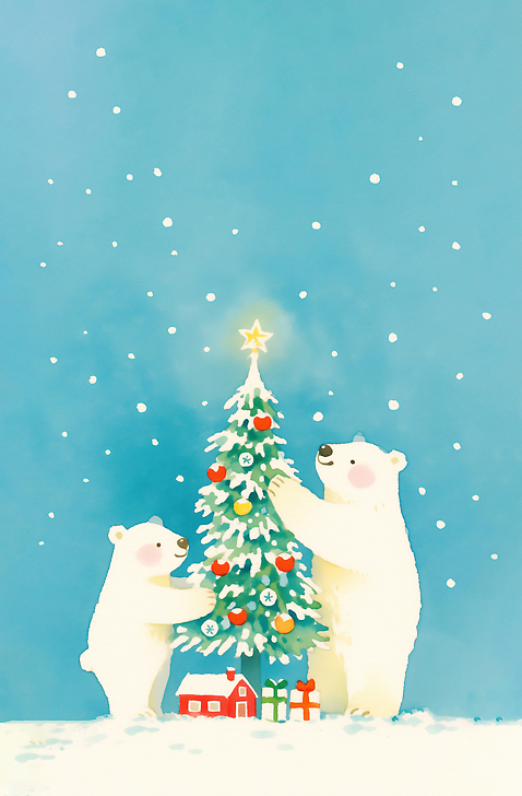 JPG 나무 별 크리스마스 겨울 일러스트 곰 가족 자연 하늘 주택 따뜻함 선물 장식 크리스마스트리 축제 아기 머리핀 오브젝트 북극곰 아기곰 연말 국내일러스트 AI일러스트 AI콘텐츠 자연요소 식물 동물 계절 기념일 새끼 장신구 포유류 관계 사람 건물 생태계 파일형식
