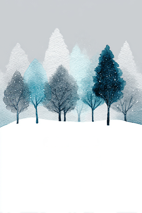 JPG 나무 계절 컬러 겨울 일러스트 자연 풍경 파란색 크리스마스트리 환경 산책로 회색 흰색 숲 뷰티풀 수목 눈내림 국내일러스트 AI일러스트 AI콘텐츠 식물 길 크리스마스 눈_날씨 생태계 파일형식