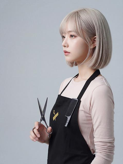 JPG 편집이미지 헤어스타일 옷 여자 모션 짧은머리 뷰티 머리카락 머리 전시 전문직 미용실 미용사 의료성형뷰티 스타일 편집실사 AI인물포토 AI콘텐츠 직업 사람 신체부위 뷰티샵 CG 파일형식 AI포토