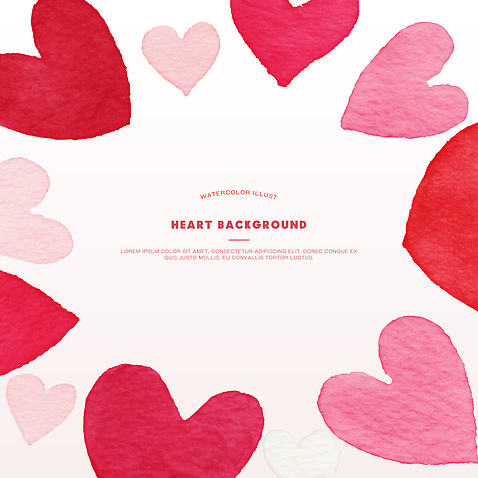 모양 PSD 디자인 기념일 감정 예술 분홍색 컬러 백그라운드 일러스트 수채화 사랑 이벤트 장식 빨간색 물감 하트 크기 그림 장면 자원 국내일러스트 미술도구 파일형식