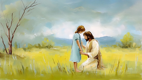 JPG 나무 교육 감정 종교 어린이 백그라운드 일러스트 자연 하늘 이야기 대화 사랑 초원 평화 희망 만남 기도 예수 흐림 순간 국내일러스트 AI일러스트 AI콘텐츠 식물 컨셉 날씨 말하기 사람 신_종교 생태계 파일형식