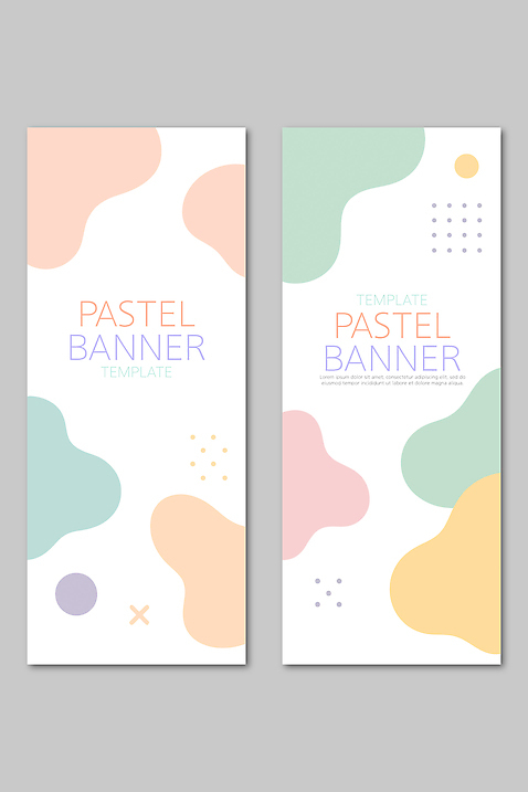 템플릿 배너 학용품 세로 세트 파일형식 벡터 디자인 파스텔 컬러 모양 그래픽 창의성 장식 디지털 자료 작업 예시 백그라운드 배너템플릿 AI파일 배너세트 세로배너