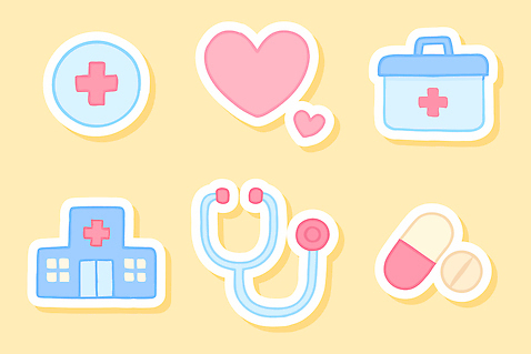 모양 아이콘 의학 의료기기 건강 관리 의료용품 파일형식 벡터 하트 약 병원 청진기 구급상자 치료 생명 건강관리 예방 증상 2D아이콘 AI파일