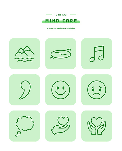 아이콘 감정 문화예술 신체부위 생태계 파일형식 벡터 마음 관리 디자인 자연 음악 행복 슬픔 생각 손 사랑 표현 세트 2D아이콘 AI파일