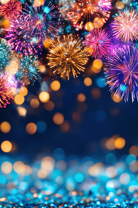 JPG 편집이미지 기념일 컬러 백그라운드 야경 밤하늘 폭죽 불꽃놀이 이벤트 여러명 빛 반짝임 축제 분위기 즐거움 장면 연말 이미지편집 AI컴퓨터그래픽 AI콘텐츠 감정 다수 컨셉 모션 놀이 하늘 사람 야간 파일형식 풍경_경치
