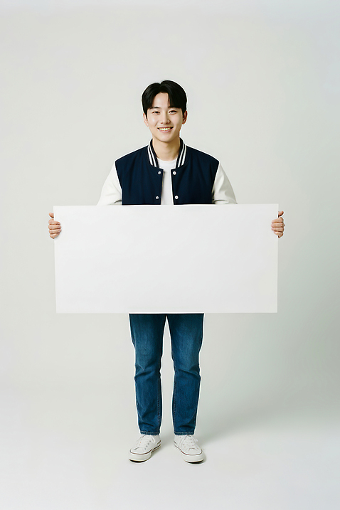JPG 편집이미지 학생 남자 교복 대학생 운동화 실내 웃음 청바지 표지판 발표 알림 기회 소통 콘텐츠 편집실사 AI인물포토 AI콘텐츠 옷 신발 컨셉 바지 알림판 표정 사람 내부 CG 파일형식 AI포토