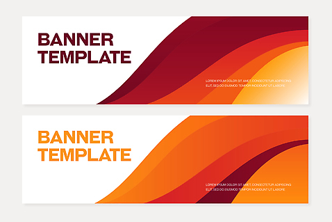 템플릿 디자인 배너 배너템플릿 가로배너 선 컬러 형상 그래픽 빨간색 주황색 웹 현수막 배열 알림 배너세트 AI파일 인터넷 가로 세트 파일형식 벡터
