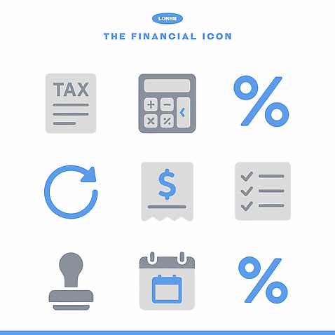 아이콘 기호 관리 금융 숫자 계산기 달력 문서 회계 비율 세금 재정 체크리스트 2D아이콘 AI파일 문자 문구용품 경제 장비 파일형식 벡터
