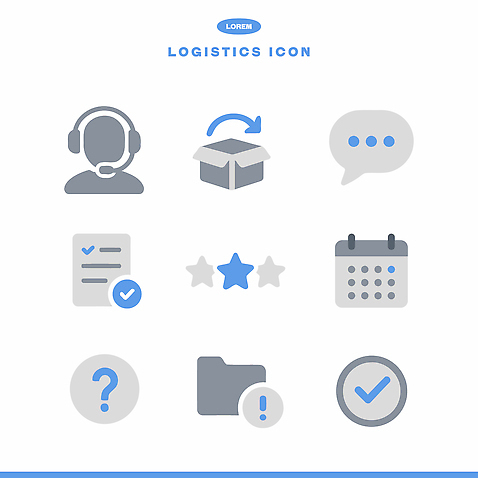 아이콘 디자인 통신 커뮤니케이션 정보 업무 계획 질문 확인 문서 패키지 물류 체크리스트 피드백 2D아이콘 AI파일 컨셉 작업 파일형식 벡터