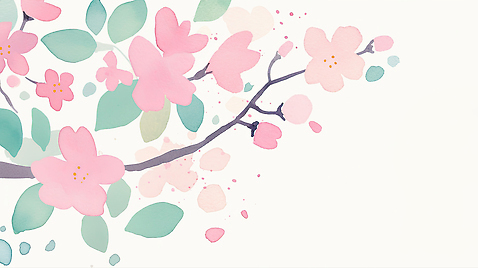 JPG 식물 꽃잎 꽃 분홍색 컬러 백그라운드 잎 일러스트 자연 수채화 미술 풍경 봄 벚꽃 나뭇가지 국내일러스트 AI일러스트 AI콘텐츠 나무 계절 문화예술 생태계 파일형식