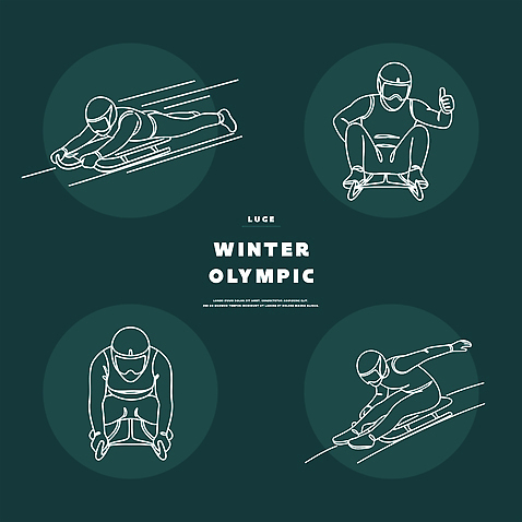 계절 선 스포츠 올림픽 컨셉 스포츠시설 겨울스포츠 건강 파일형식 벡터 루지 운동선수 트랙 겨울 경기 평행 속도 포즈 협력 경기장 연습 경쟁 운동 국내일러스트 AI파일 일러스트 라인아트 동계올림픽