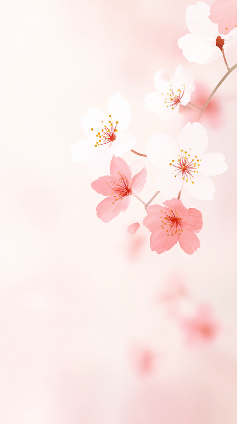 JPG 나무 식물 꽃잎 꽃 줄기 분홍색 컬러 백그라운드 일러스트 자연 생명 봄 벚꽃 흰색 관찰 꽃가루 부드러움 뷰티풀 국내일러스트 AI일러스트 AI콘텐츠 계절 모션 감각 가루 생태계 파일형식