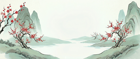 JPG 나무 전통 꽃 예술 일러스트 자연 수채화 산 이끼 미술 풍경 물 강 대나무 동양화 그림 매화 조경 한국화 국내일러스트 AI일러스트 AI콘텐츠 자연요소 식물 문화예술 생태계 파일형식