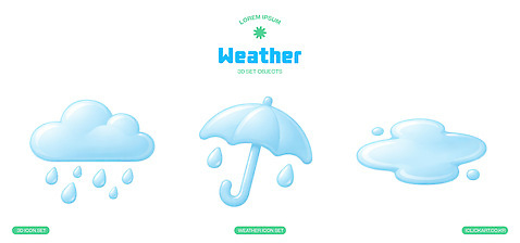 PSD 아이콘 디자인 우산 하늘 날씨 세트 3D아이콘 물방울 기상 오브젝트 그림 날씨아이콘 모션 파일형식