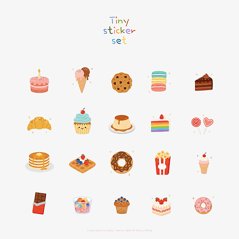 모양 PSD 빵 스티커 과일 일러스트 아이스크림 디저트 사탕 쿠키 케이크 초콜릿 도넛 컵케이크 팝콘 젤리 푸딩 마카롱 팬케이크 타르트 국내일러스트 음식 파이_빵 파일형식
