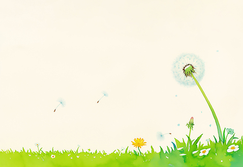 JPG 나무 식물 꽃 컬러 잎 일러스트 자연 하늘 생명 날리기 바람 주택 풍경 잔디 초록색 농장 봄 성장 민들레 민들레홀씨 뷰티풀 국내일러스트 AI일러스트 AI콘텐츠 자연요소 계절 농업 모션 날씨 건물 생태계 파일형식