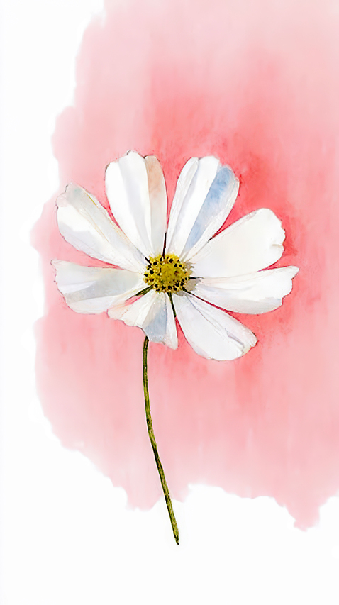 JPG 식물 디자인 꽃잎 꽃 예술 줄기 분홍색 컬러 백그라운드 일러스트 자연 생명 수채화 노란색 정원 원예 심플 조화 뷰티풀 국내일러스트 AI일러스트 AI콘텐츠 취미 생태계 파일형식