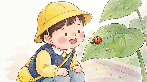 JPG 공원 어린이 곤충 잎 일러스트 모션 자연 웃음 초원 일상 친구 소풍 유치원 유치원생 관찰 체험학습 놀이터 즐거움 호기심 무당벌레 유치원복 발견 국내일러스트 AI일러스트 AI콘텐츠 식물 동물 옷 공공시설 교육 감정 컨셉 관계 놀이 표정 사람 라이프 야외활동 체험 생태계 파일형식