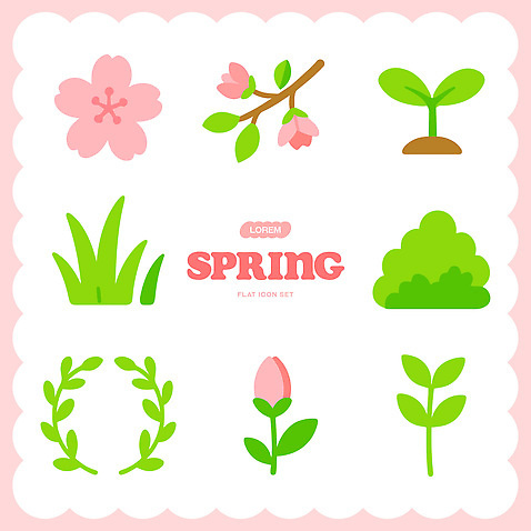 나무 식물 디자인 꽃 백그라운드 일러스트 자연 생명 잔디 그래픽 초록색 새싹 화환 봄 성장 숲 심플 조화 국내일러스트 AI파일 계절 컬러 생태계 파일형식 벡터