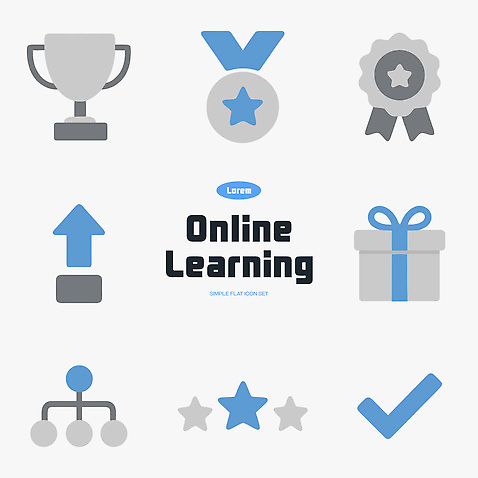 아이콘 디자인 교육 기술 선물 그래픽 학습 우승 메달 체크표시 약속 온라인강의 2D아이콘 AI파일 최고 강의 확인 상_상패 파일형식 벡터 언택트