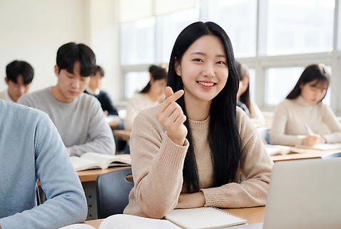 JPG 편집이미지 학생 교육 대학생 교실 수업 한국 웃음 책 학습 컴퓨터 공책 집중 대학교 소통 개강 개학 의료성형뷰티 편집실사 AI인물포토 AI콘텐츠 아시아 컨셉 학교 문구용품 표정 전자제품 CG 파일형식 AI포토