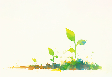 JPG 식물 계절 잎 농업 채소 일러스트 자연 생명 수채화 물 햇빛 새싹 환경 흙 성장 땅 물주기 생태계 뿌리 국내일러스트 AI일러스트 AI콘텐츠 자연요소 산업 모션 태양 파일형식