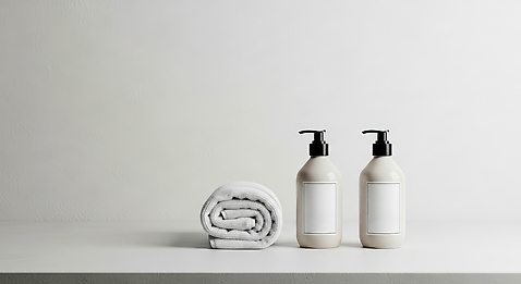모션 위생용품 뷰티 청결 위생 CG 세안용품 파일형식 AI콘텐츠 욕실 수건 샴푸 세안제 공간 정리 오브젝트 묶기 성분 관리 목욕 세면대 화장실 편집이미지 편집실사 JPG 스킨케어 바디케어 AI포토