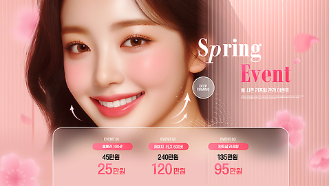 편집이미지 배너 이벤트 뷰티 세일 봄 정보 성형수술 가격 고객 알림 서비스 시술 제안 의료성형뷰티 프로모션 이미지편집 AI파일 계절 수술 파일형식 벡터