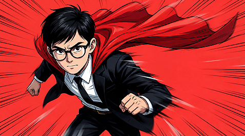 JPG 캐릭터 옷 남자 백그라운드 일러스트 모션 표정 소년 빨간색 선글라스 달리기 힘 비즈니스맨 주걱 빨간망토 액션 힘찬 국내일러스트 AI일러스트 AI콘텐츠 안경 어린이 컬러 컨셉 비즈니스 주방용품 사람 직장인 망토 파일형식