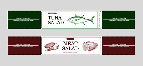 템플릿 디자인 음식 재료 포장 육류 그래픽 식사 샐러드 띠 참치 해산물 건강식 나란히 선식 간편조리식품 이미지템플릿 AI파일 식재료 어류 파일형식 벡터