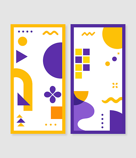 모양 템플릿 디자인 배너템플릿 컬러 패턴 그래픽 장식 노란색 보라색 그림 기하학 직사각형 대칭 창의성 AI파일 도형 배너 무늬 파일형식 벡터