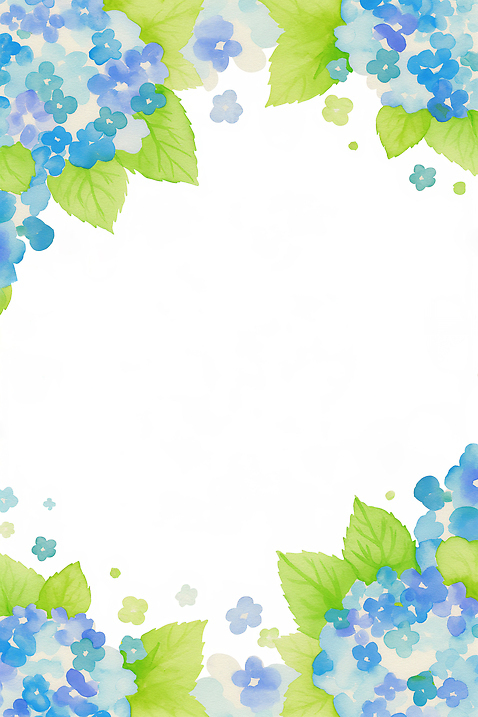 JPG 식물 디자인 계절 꽃 컬러 백그라운드 잎 일러스트 자연 수채화 프레임 장식 여름 그림 화사함 수국 뷰티풀 카피스페이스 국내일러스트 AI일러스트 AI콘텐츠 컨셉 공백 생태계 파일형식