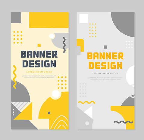 모양 템플릿 디자인 배너 배너템플릿 세로배너 컬러 패턴 추상 그래픽 세트 노란색 견본 회색 그림 기하학 구성 뷰티풀 색감 예시 스타일 AI파일 무늬 세로 파일형식 벡터