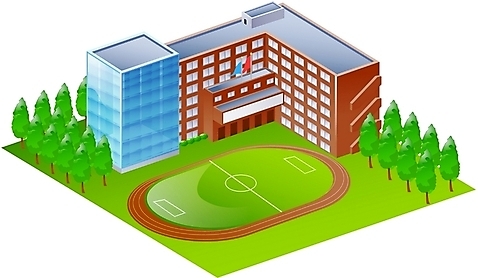 EPS 나무 아이콘 시설물 현대건축 건축 학교 사람없음 건물 하이앵글 운동장 펄아이콘 2D아이콘 식물 건축물 교육 뷰포인트 스포츠시설 공간 파일형식 벡터